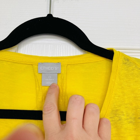 Chico’s yellow linen t-shirt small - Picture 3 of 5